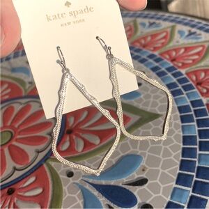Kate Spade ♠️ Silver Earrings *Original* Large Spade Dangle Hoops